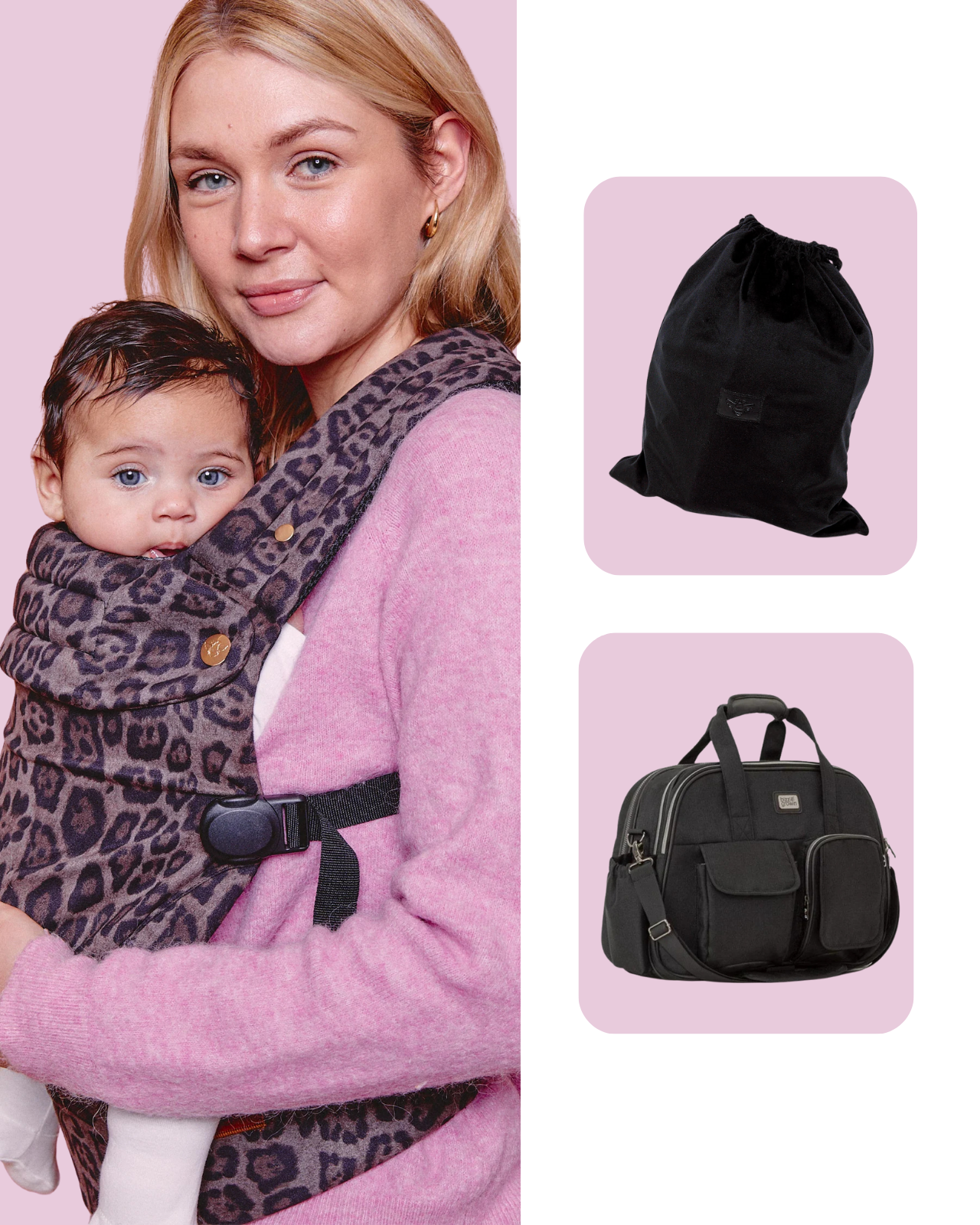 Jaguar Baby Carrier and Chelsea Black POD Bag (+Travel Bag