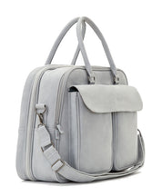 Baby Travel Crib Changing Bag - Vegan Leather Whisper Grey - POD ®