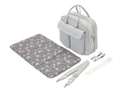 Baby Travel Crib Changing Bag - Vegan Leather Whisper Grey - POD ®
