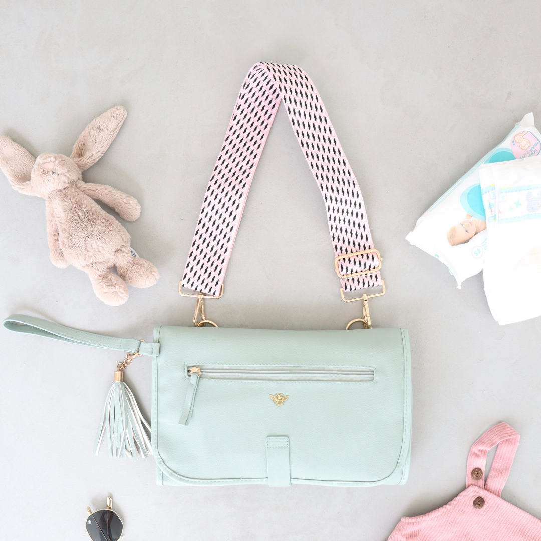 Vegan Leather Nappy Change Clutch Bag - Seaspray