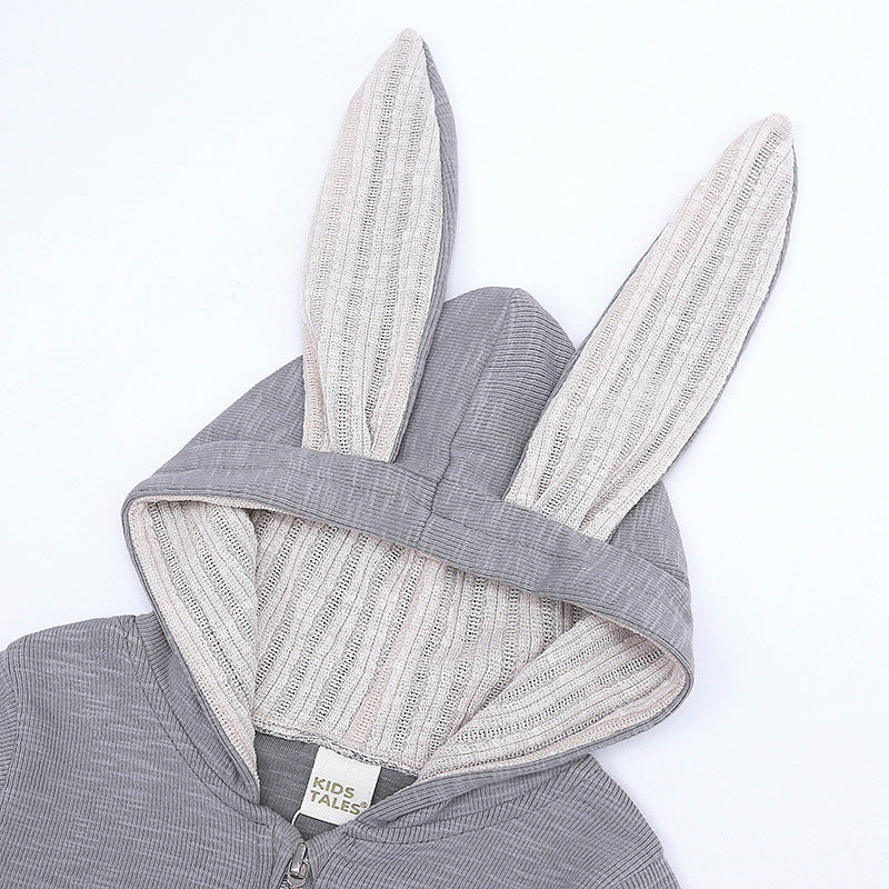 Onesie with Rabbit Ears - Grey