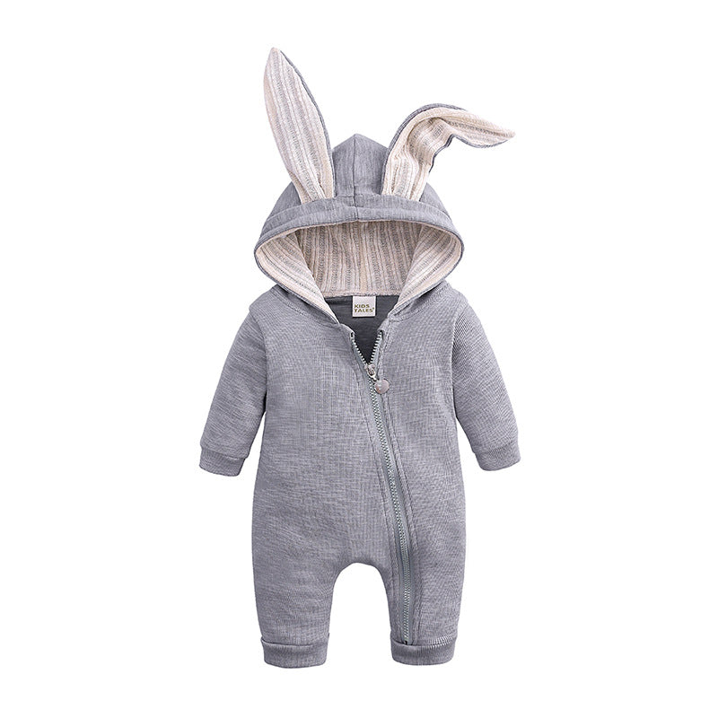 Onesie with Rabbit Ears - Grey