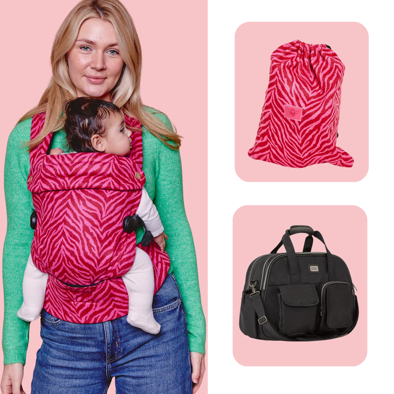 2.FlamingZebranoBabyCarrierandChelseaBlackPODBag_TravelBag.png