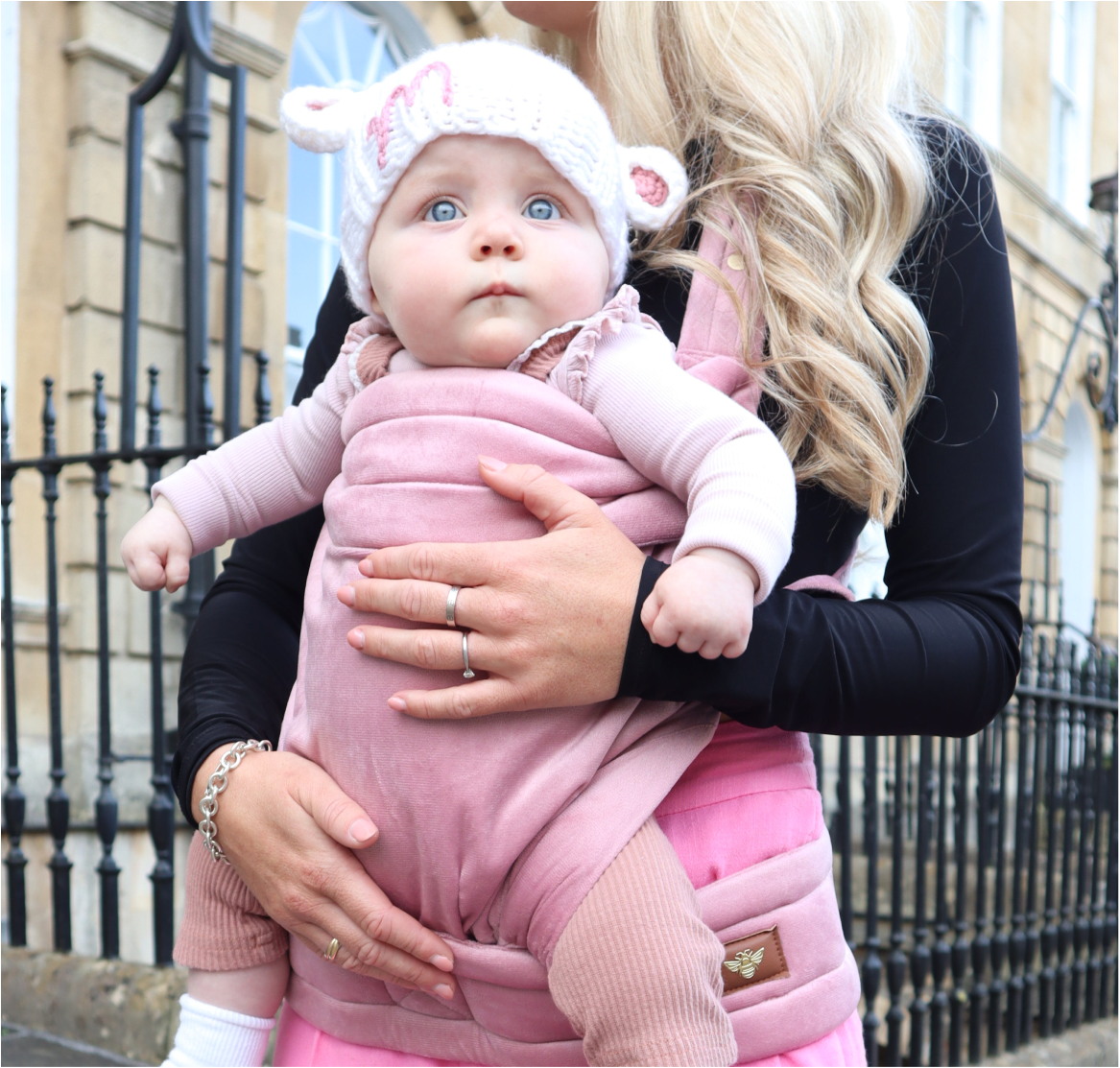 Luxury Velvet Baby Carrier - Cinder Rose