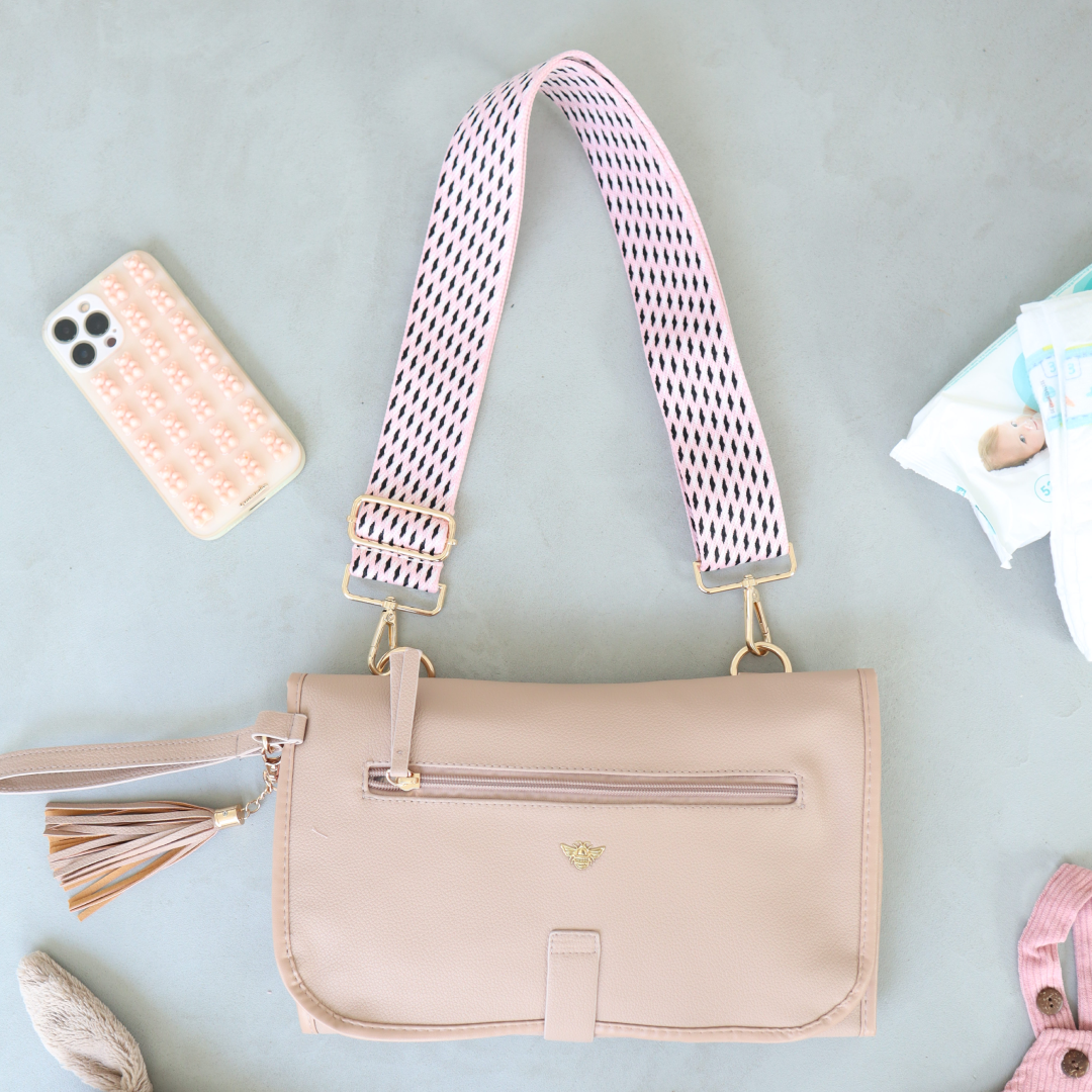 Pink Geo Bag Strap