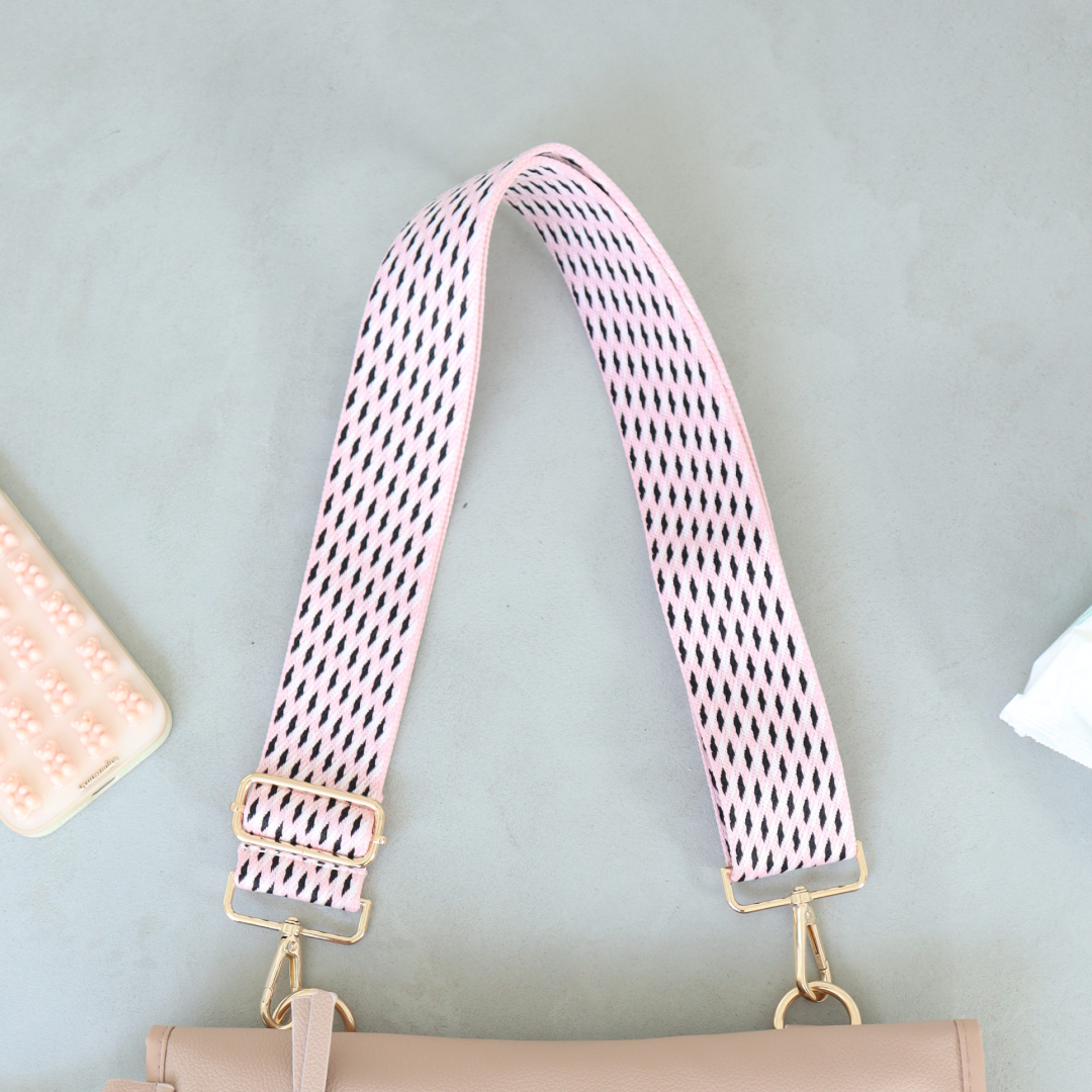 Pink Geo Bag Strap