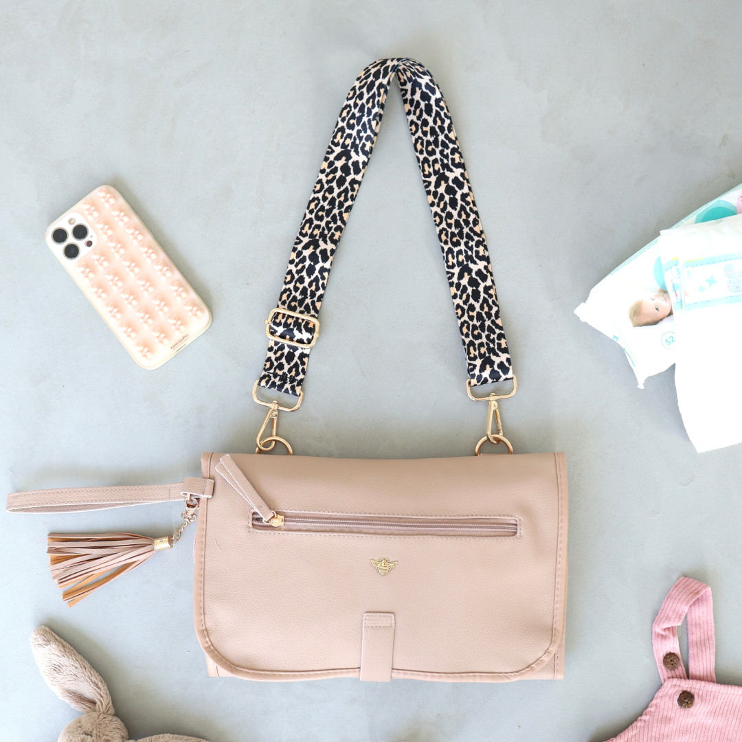 Cream Leopard Bag Strap
