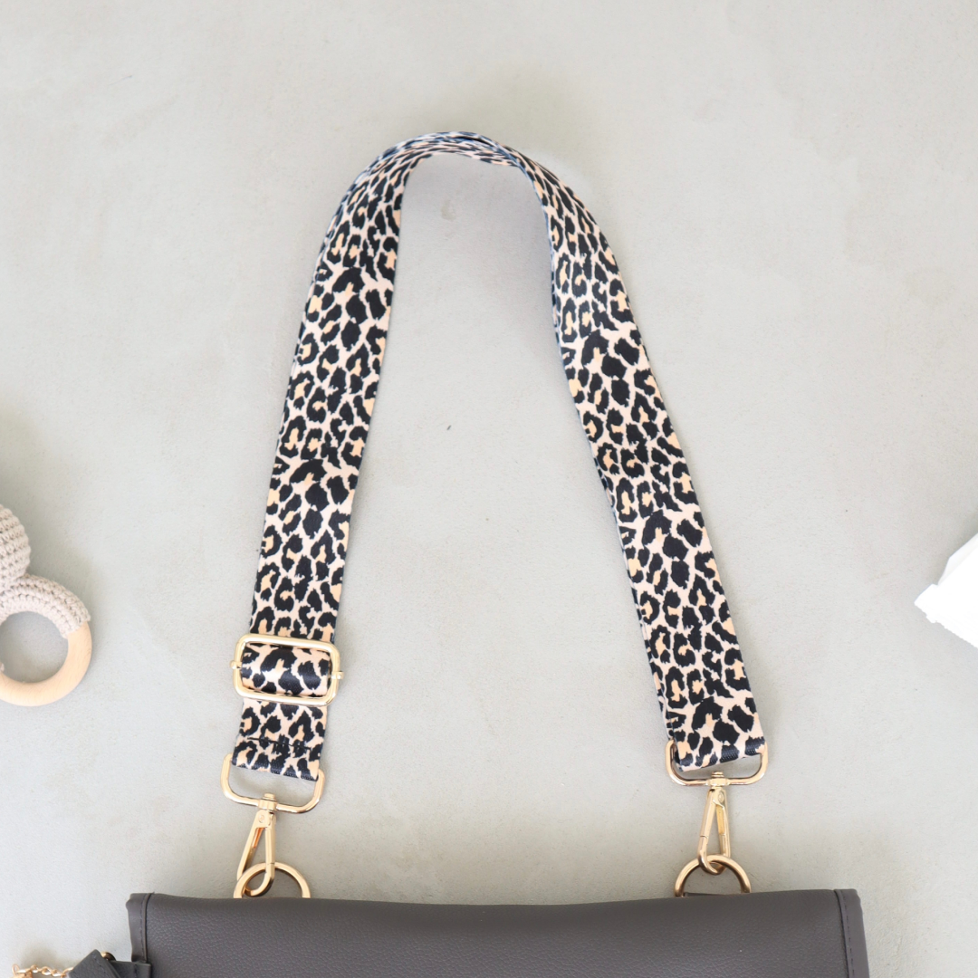 Cream Leopard Bag Strap
