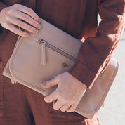 Vegan Leather Nappy Change Clutch Bag - Frappe