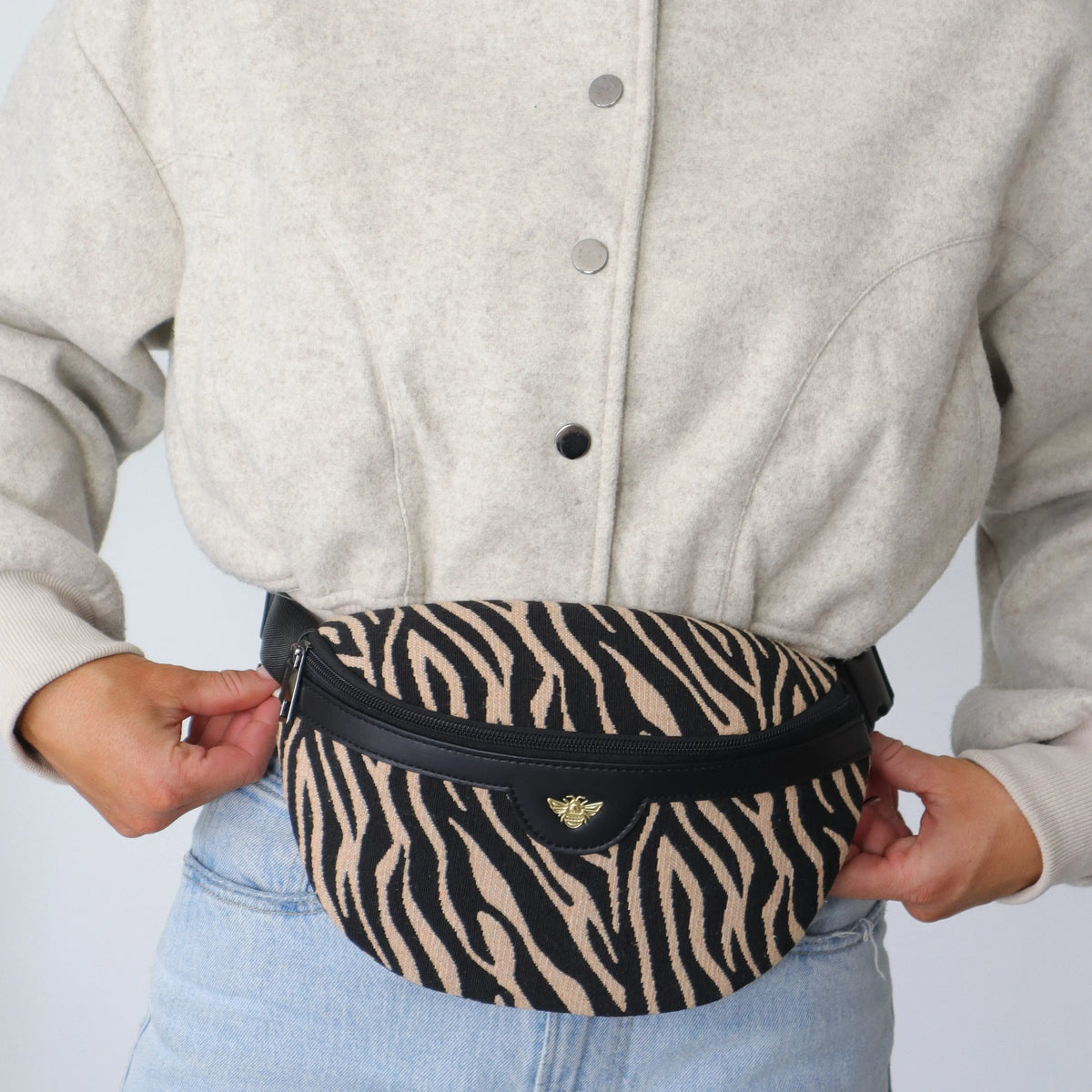 Zebra Print Hipster Bag - Zebrano