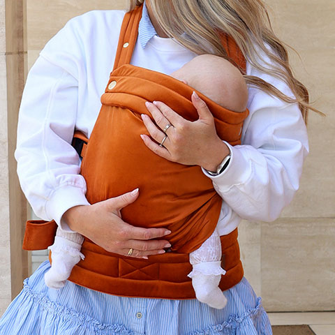 Luxury Velvet Baby Carrier - Cinnamon