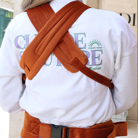 Luxury Velvet Baby Carrier - Cinnamon