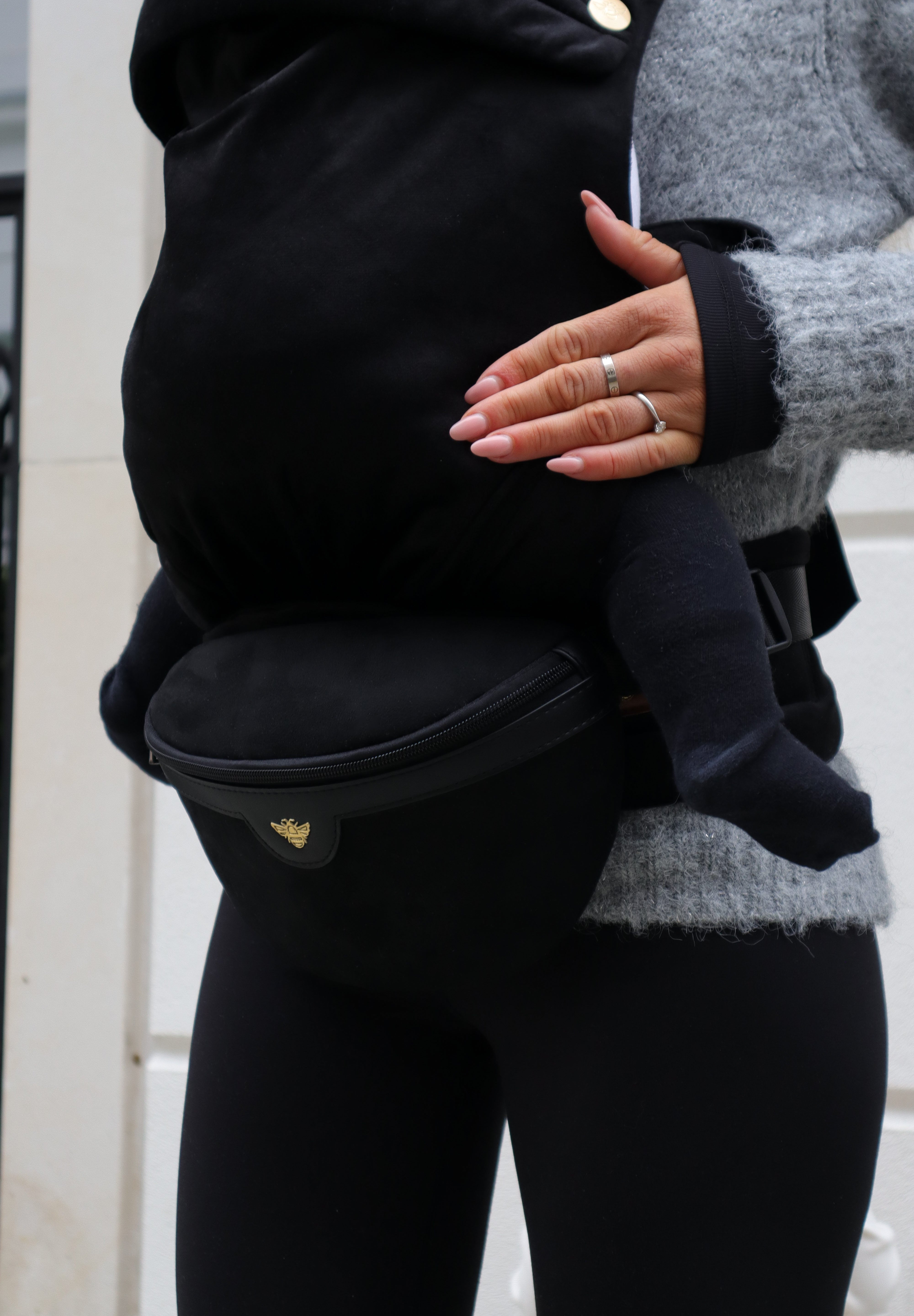 Black Baby Carrier and Hipster Bag Bundle