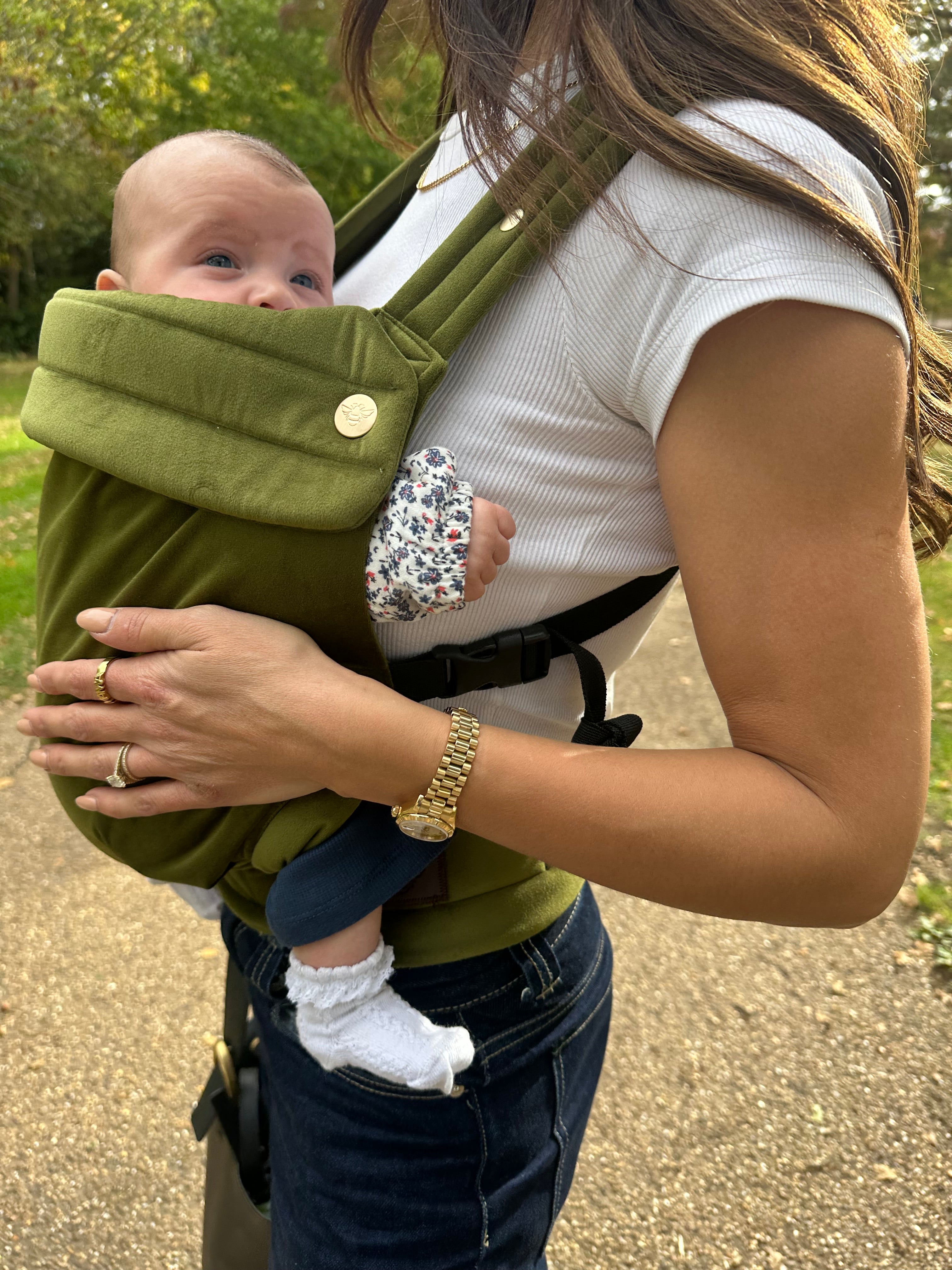 Velvet Baby Carrier - Cedar Green
