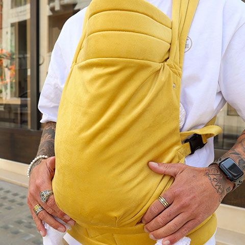 Luxury Velvet Baby Carrier - Gold