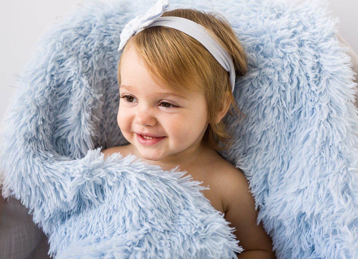 Koochicoo Fluffy Blue Baby Blanket