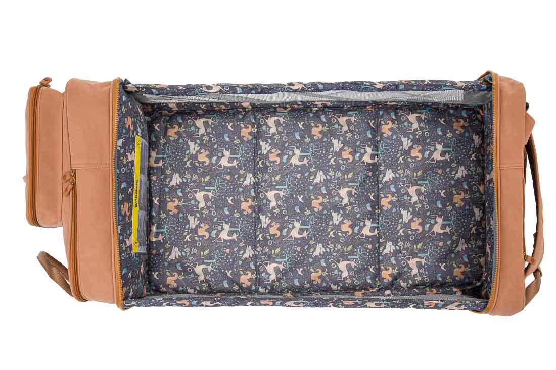 Baby Travel Crib Changing Rucsac - Vegan Leather Porcini - RucPOD ® - 1