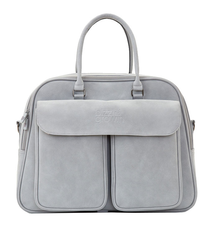 Baby Travel Crib Changing Bag - Vegan Leather Whisper Grey - POD ®