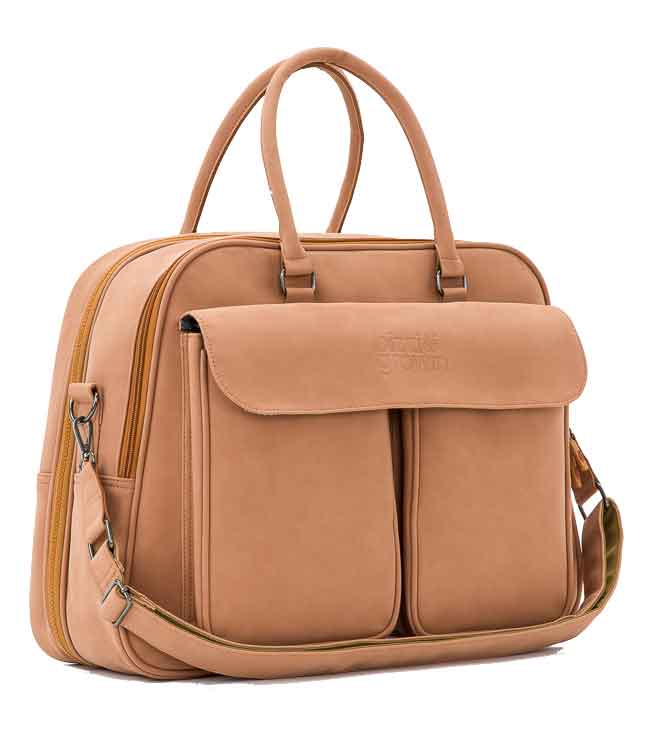 Baby Travel Crib Changing Bag - Vegan Leather Porcini - POD ® - 2