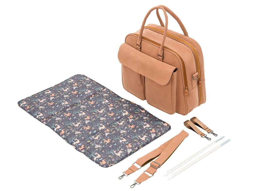 Baby Travel Crib Changing Bag - Vegan Leather Porcini - POD ® - 5