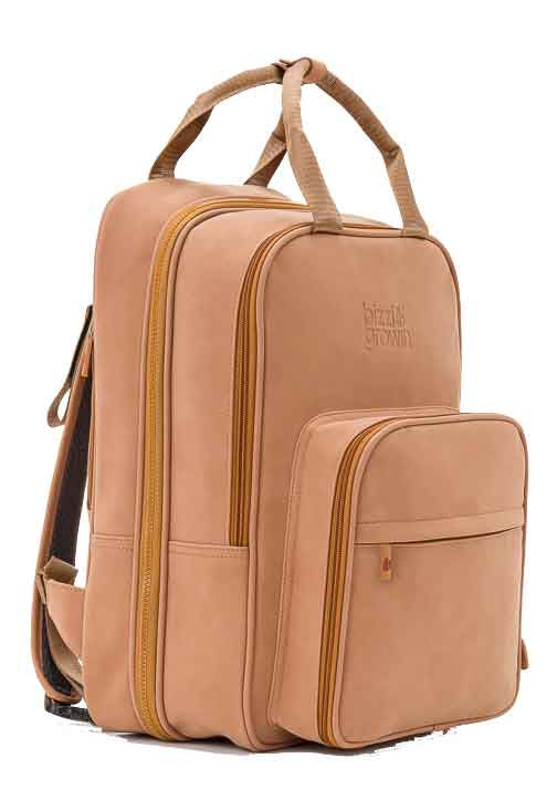 Baby Travel Crib Changing Rucsac - Vegan Leather Porcini - RucPOD ® - 3