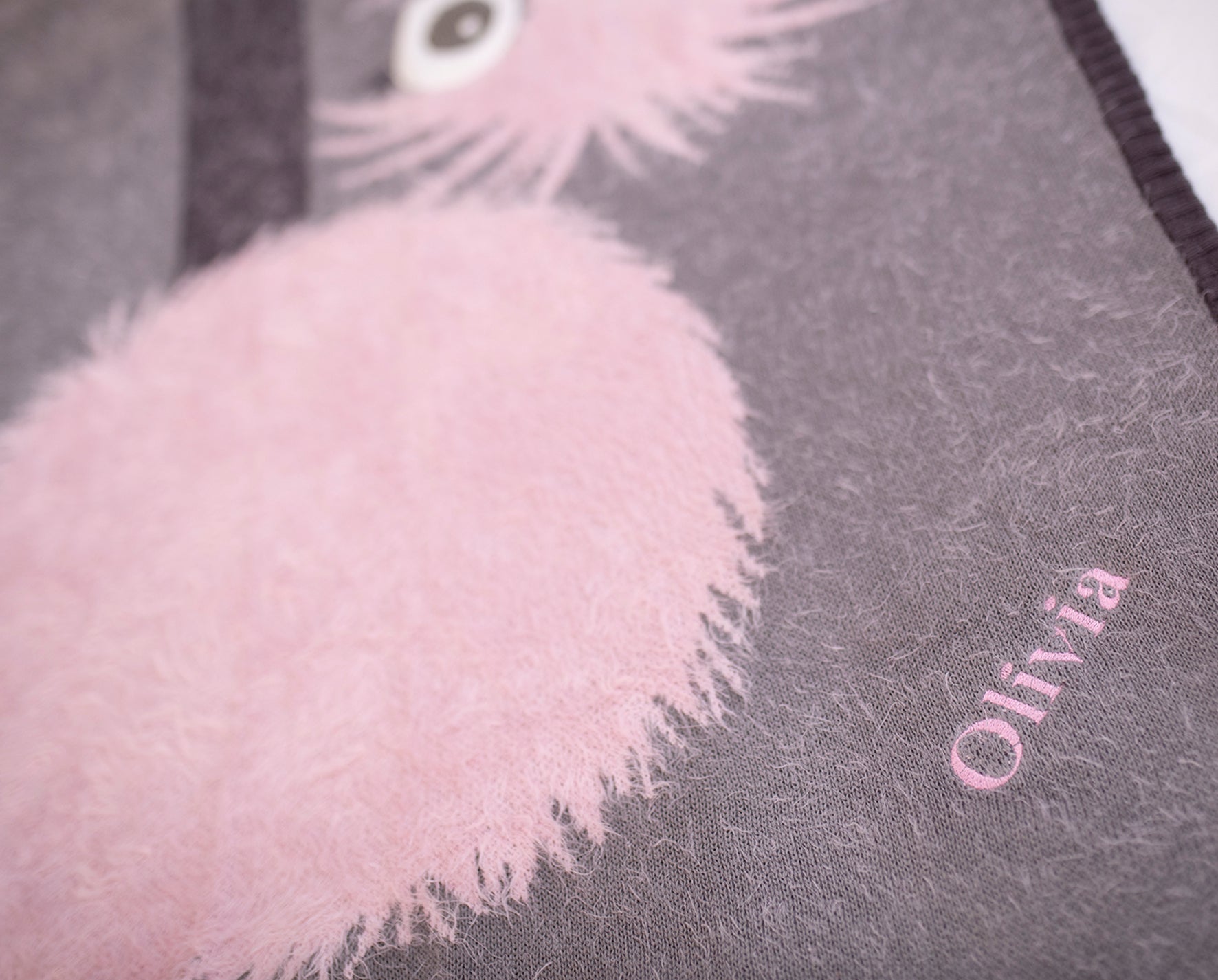 personalised Baby Blanket - Olive Ostrich Pale Pink