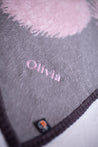 personalised Baby Blanket - Olive Ostrich Pale Pink