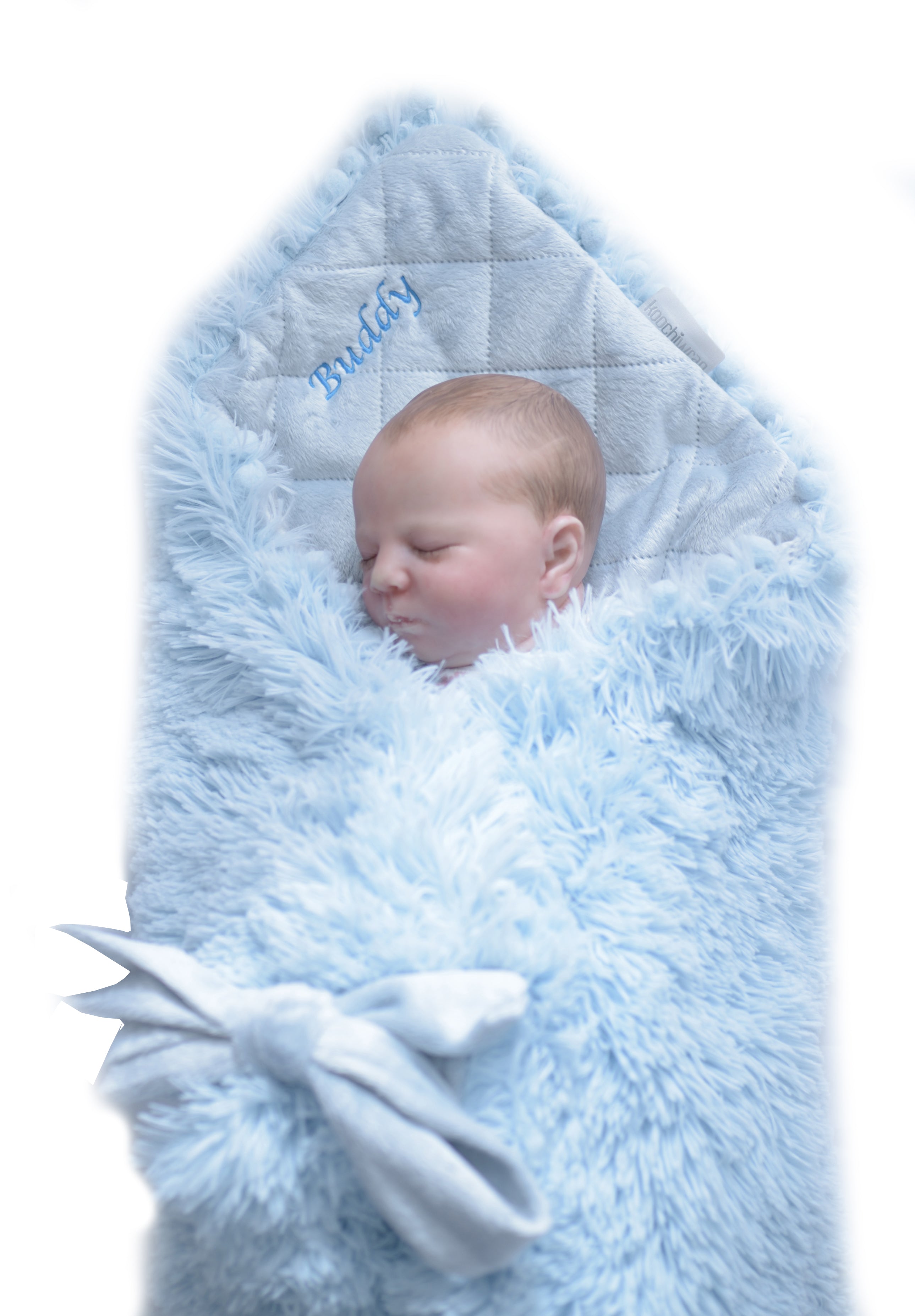 Personalised Baby Blanket - Powder Blue - Koochiwrap