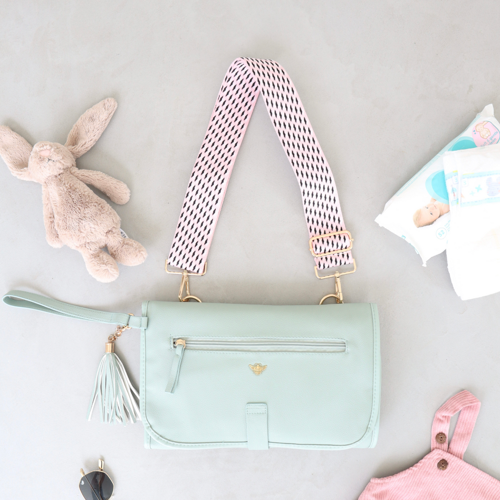 Vegan Leather Nappy Change Clutch Bag - Seaspray