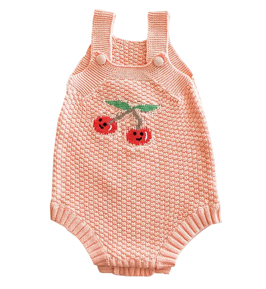 Cherry & Pea Knitted Romper