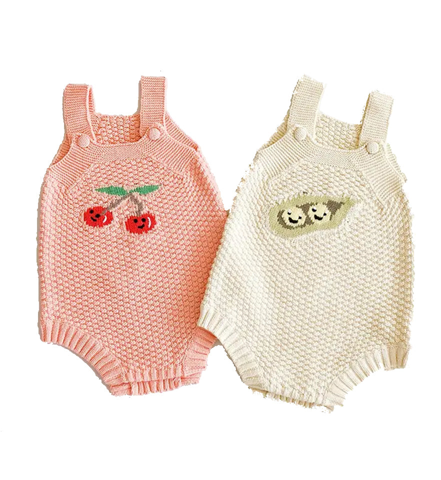Cherry & Pea Knitted Romper